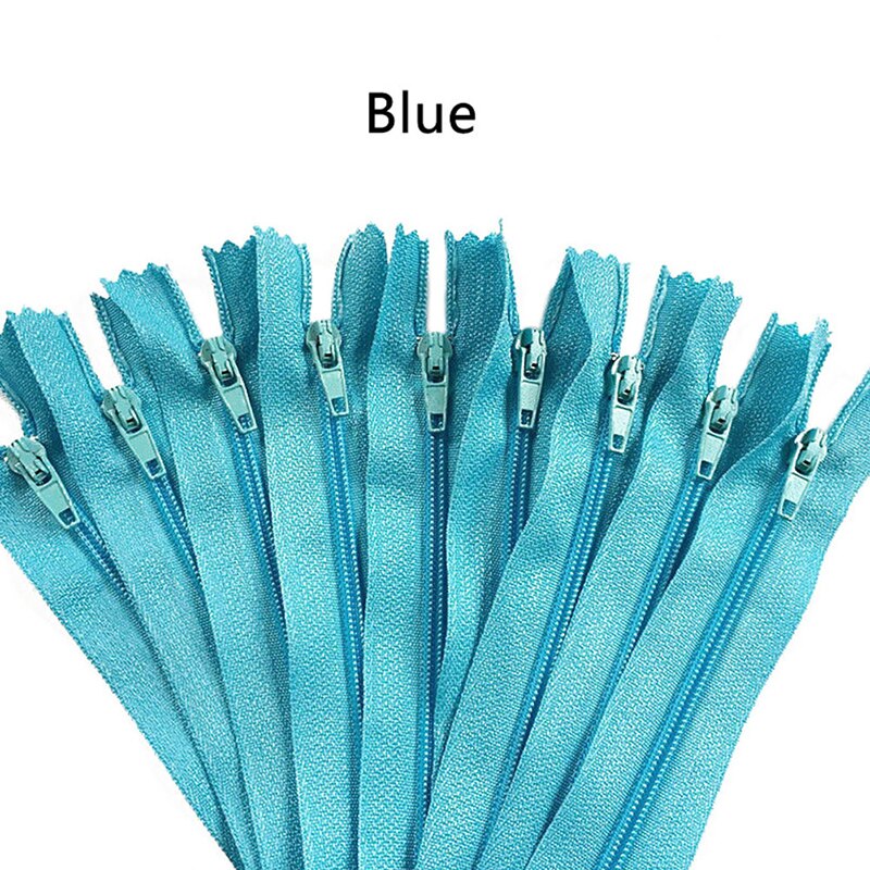 10 kpl 8 tuuman suljetut nylon vetoketjut räätälöity peitto craftter vetoketjut itse ompelemiseen kiinnitin vaatteiden ompelutarvikkeet: Sininen
