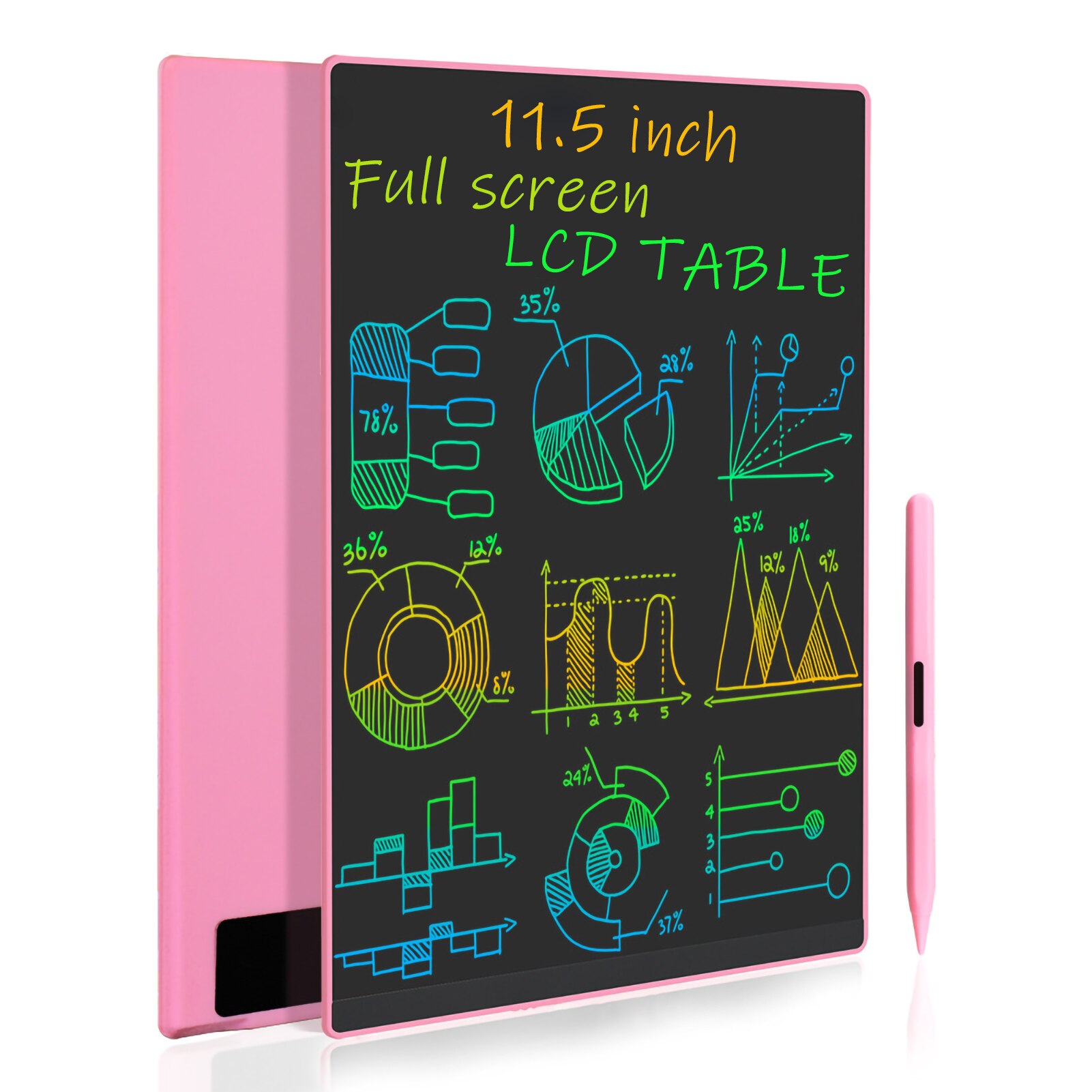 LCD Writing Tablet 11.5 Inch Color/Monochrome Screen with 2 Stylus Drawing Writing Taking Notes Leaving Messages: Color screen-P