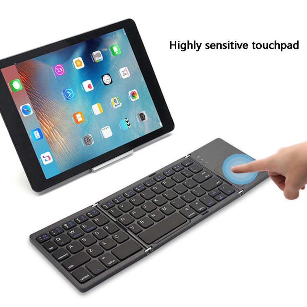 Mini Opvouwbare Toetsenbord Bluetooth Opvouwbare Draadloze Toetsenbord Met Touchpad Voor Laptops Tablet Pc Mobiele Telefoons