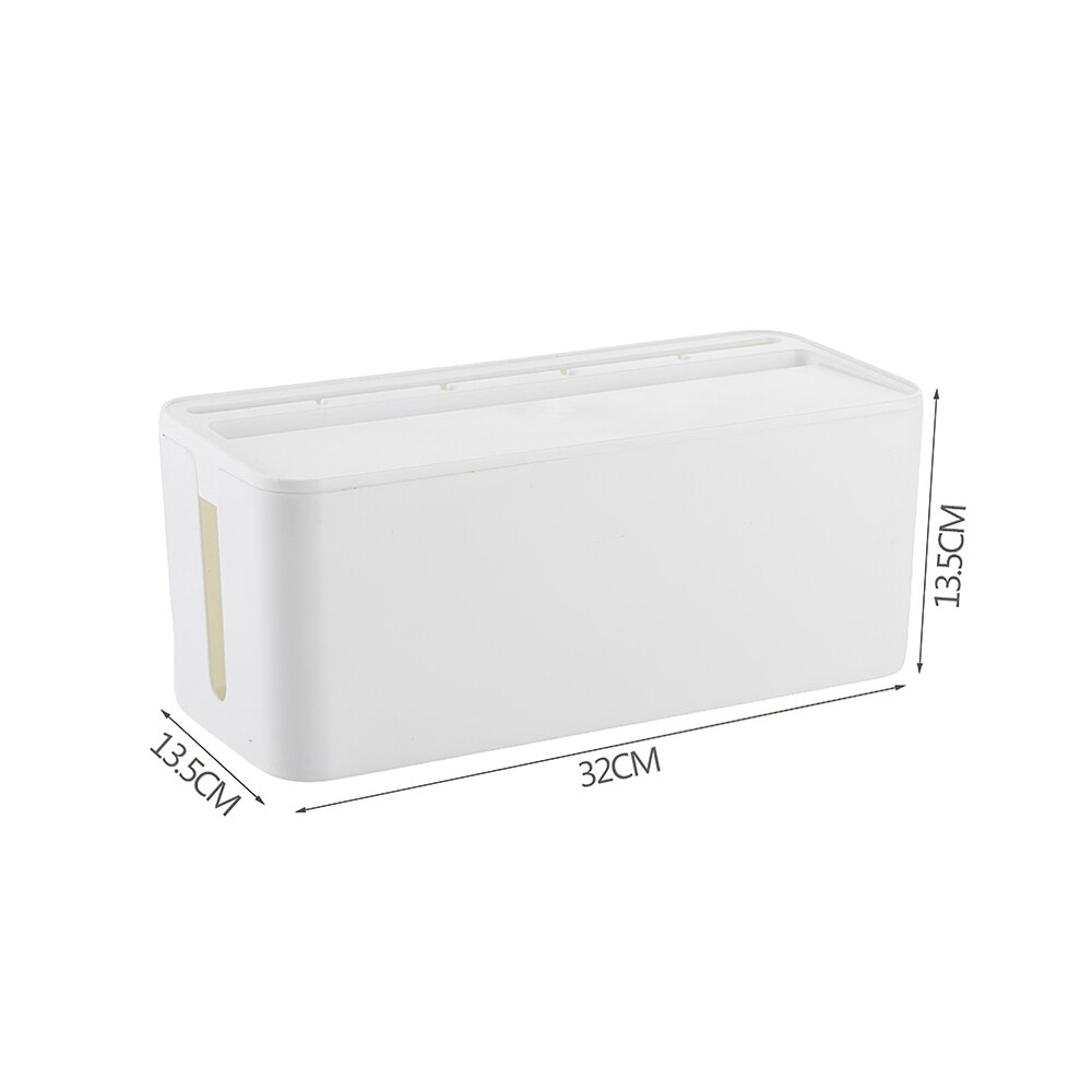 Large White Cable Organizer Box Cover Hollow Heat Dissipation Socket Power Cord Storage Box Cable Organizer