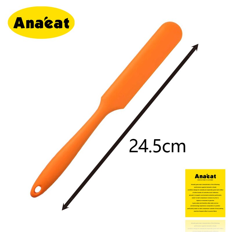 ANAEAT Silicone Cake Icing Spatula Bakeware Pastry Tool Cake Sugarcraft Butter Smoother Scraper Kitchen tool: Orange