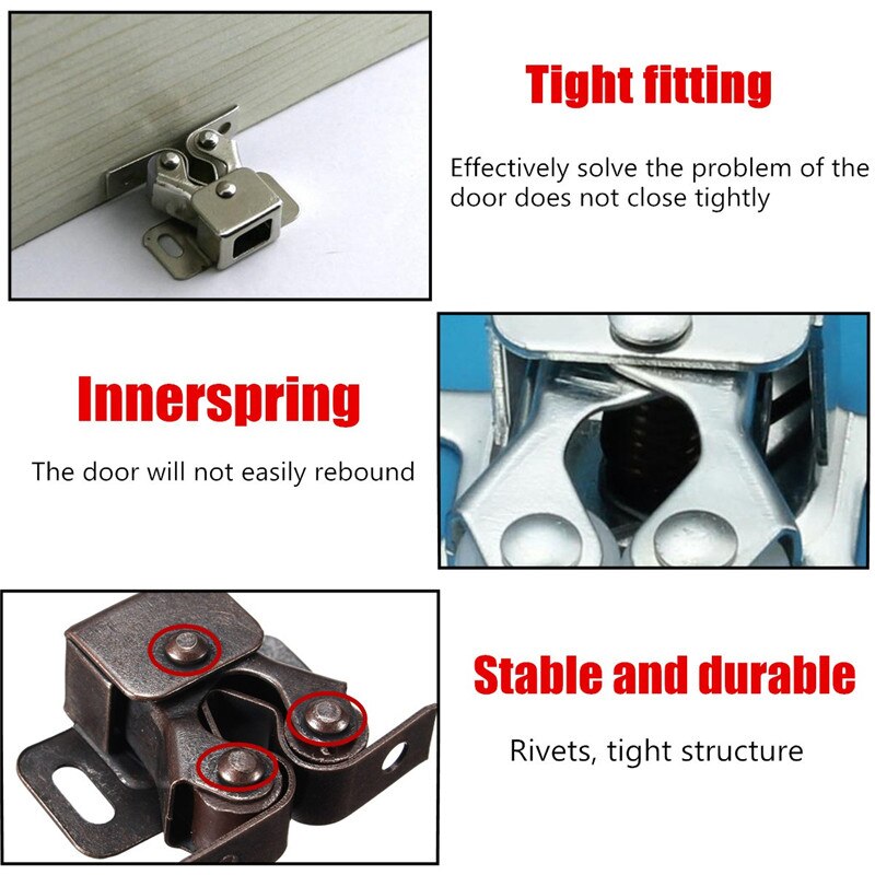 Home Safely Security Cabinet Door Drawer Magnetic Catch Door Stopper With Screw Chrom Copper