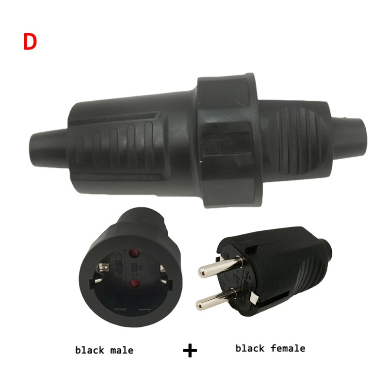 16A 250V ue allemagne prise universelle adaptateur secteur prise mâle femelle prise électrique voyage maison amovible prise d'alimentation: Set D