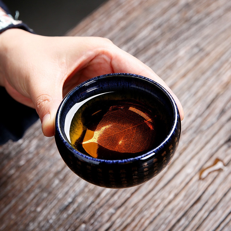 Keramisk hjerte sutra tekop porcelæn blad mester te kop zen buddha kontor vand krus tilbehør til hjemmet drinkware