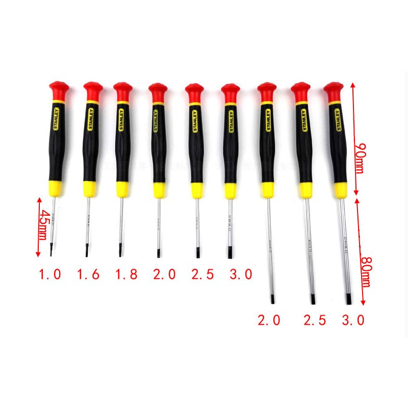 Stanley 1- -osainen tarkkuus litteä päällinen mikrourallinen ruuvimeisseli mini 1.0mm 1.6mm 1.8mm 2.0mm 2.5mm 3mm ruuvitalttaa avaustyökalut
