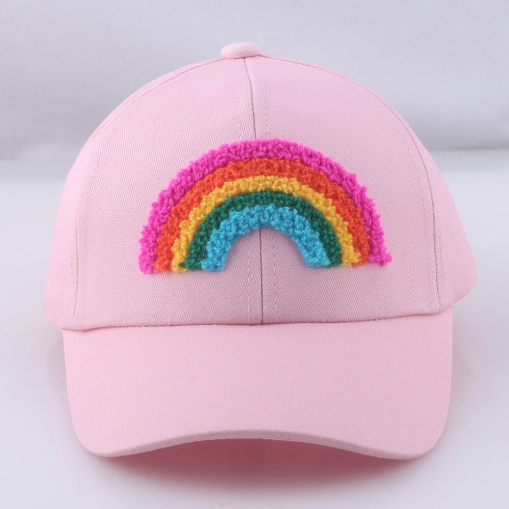 Leuke Stijl 2 Om 5 Jaar Kid Roze Hoed Meisjes Regenboog Baseball Cap Zon Bescherming Zomer Strand