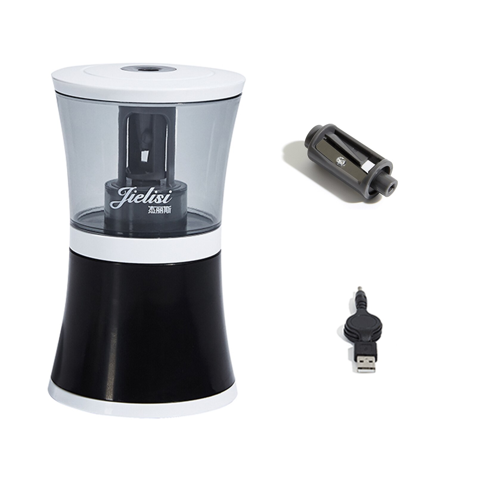 Draagbare Elektrische Puntenslijper Snelle Sharpern Usb Opladen Puntenslijper Voor 6.5-8Mm Potloden Voor Home Office School: Black