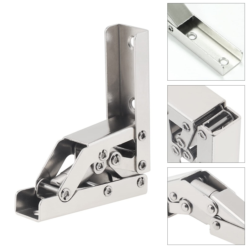 2pcs/set 90/180 Degree Self-Locking Folding Hinges Steel Folding Brackets Table Legs Hidden Hinge Flat Extension Support Bracket