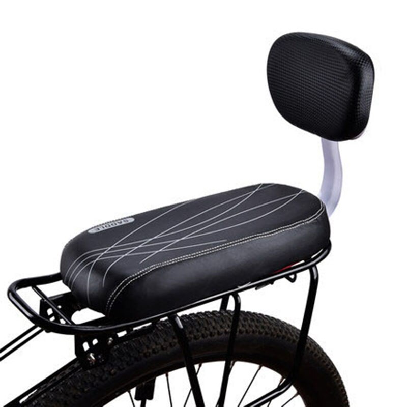 Cykel bagsædepude armlæn fodstøttesæt, barnestol cykel sæde inklusive pude og ryglæn: Sort