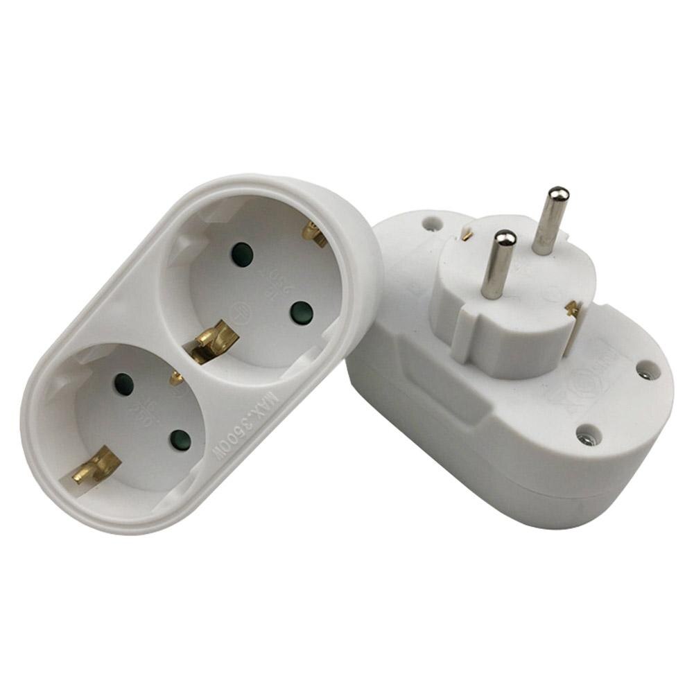 ALLOYSEED EU Stekker Adapter - 1 naar 2 of 1 naar 3 Weg Stopcontact Converter - 250V 16A 3500W Reisstekker: 1 tot 2