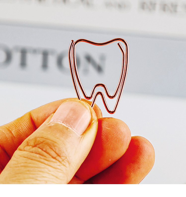 Zahnform Büroklammer Zahn Büroklammer Goldene Memo Clip Gebogene Nadel Stift Niedliche Lesezeichen Zahnförmige Büroklammern