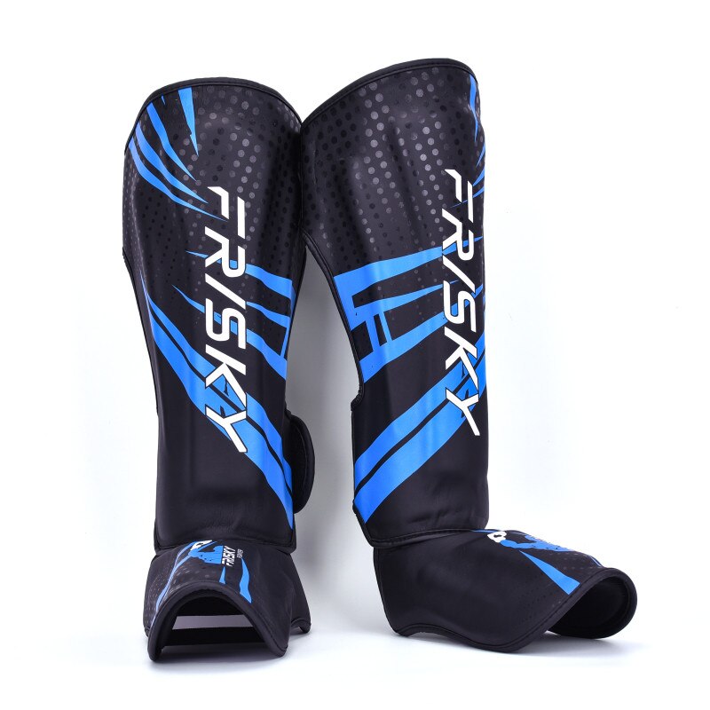 Boxing Taekwondo Shin Guards MMA Leg guards Instep Pads PU Leather Kicking Muay Thai Sanda Training Ankle Support Leg
