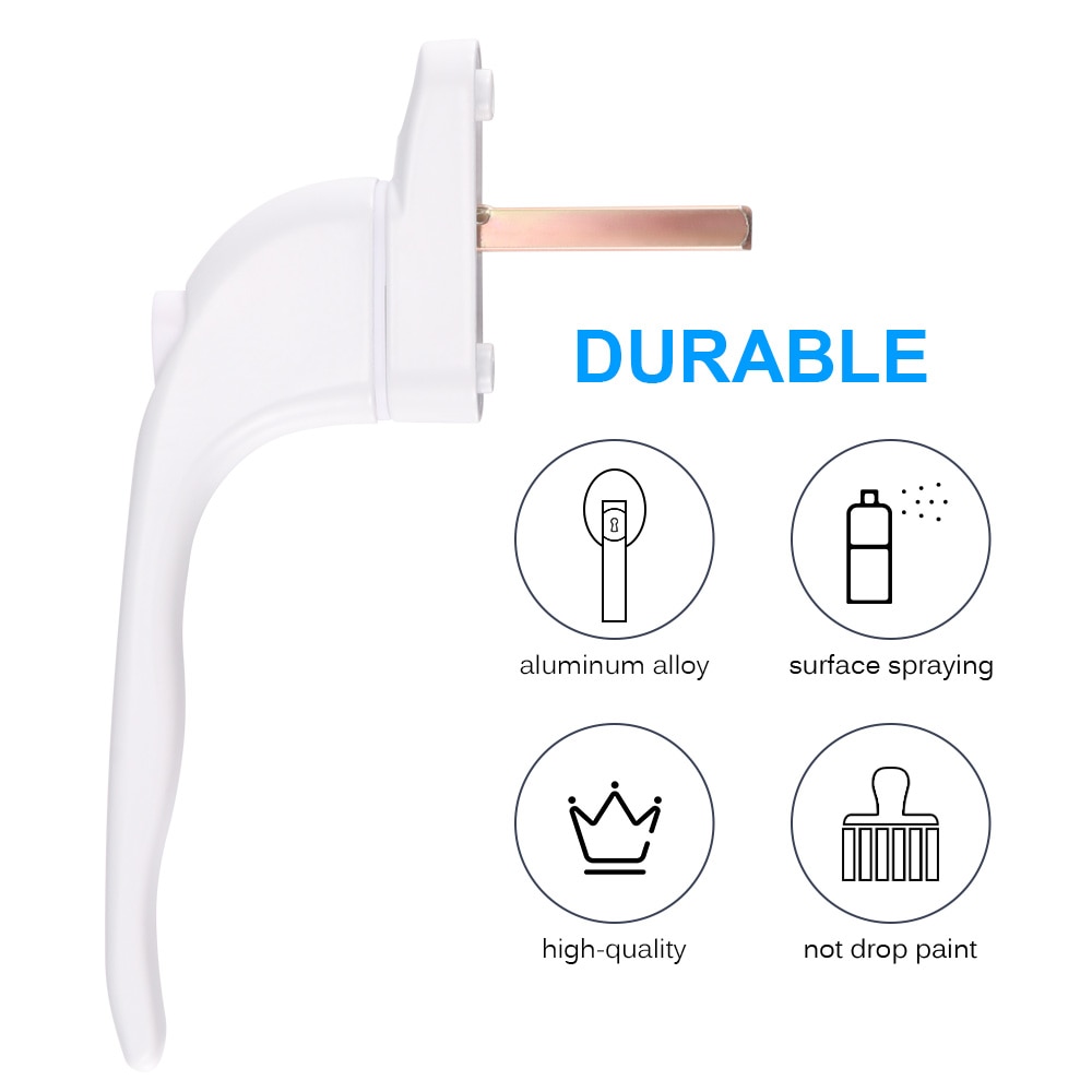 Durable Zinc Alloy White Window Handle Casement Window Handles Replacement Hardware Door Handles