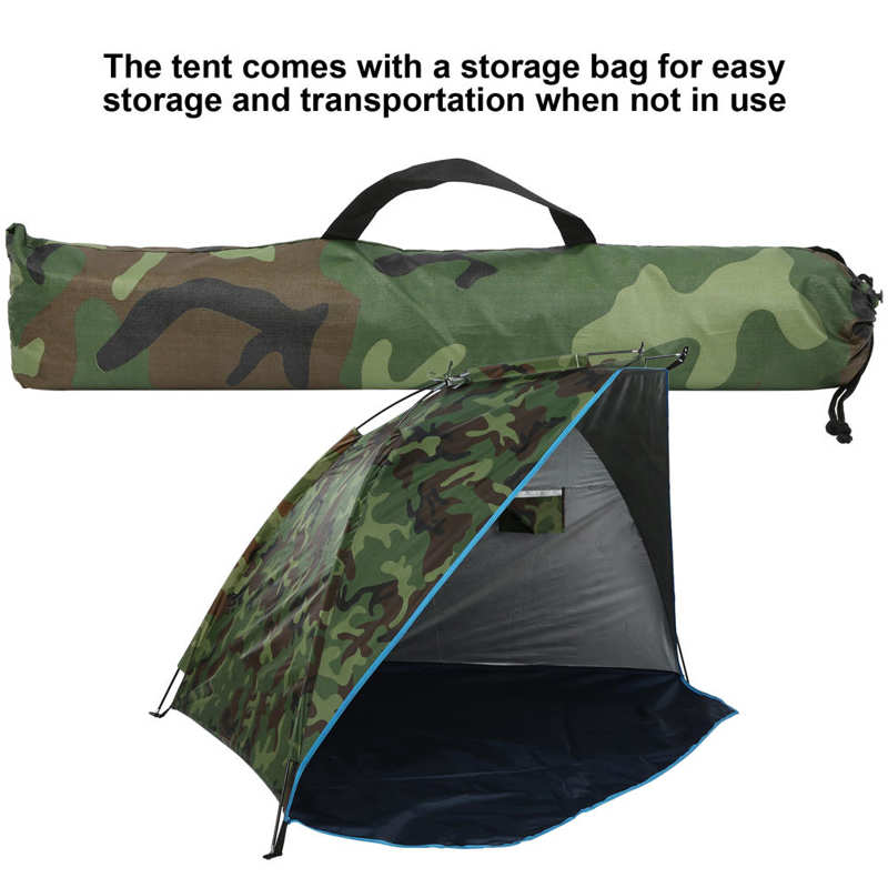 Tienda de campaña para pesca al aire libre refugio de camuflaje portátil para dos personas, tienda de campaña, refugio solar ligero para senderismo