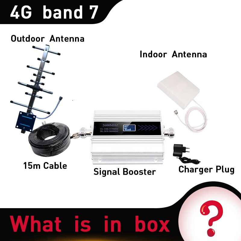 4G LTE DCS 2600mhz ripetitore di segnale 2600 ripetitore di segnale guadagno 65dB 4G rete amplificatore cellulare pannello 9dbi antenna interna