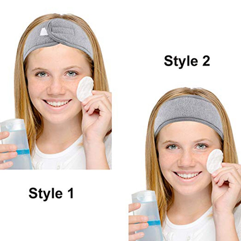 5 stk spa ansigtshovedbøjle make up wrap hoved frotté klud hovedbånd stretch håndklæde med magisk tape