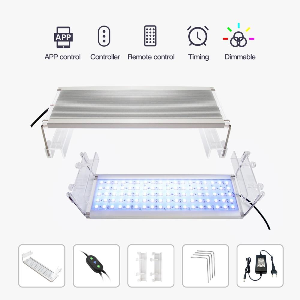 Planted Aquarium Light For Fish Tank 30-80CM Aquarim LED Lighting With Timer Function Lamp For Aquarium Plants Flowers Corals