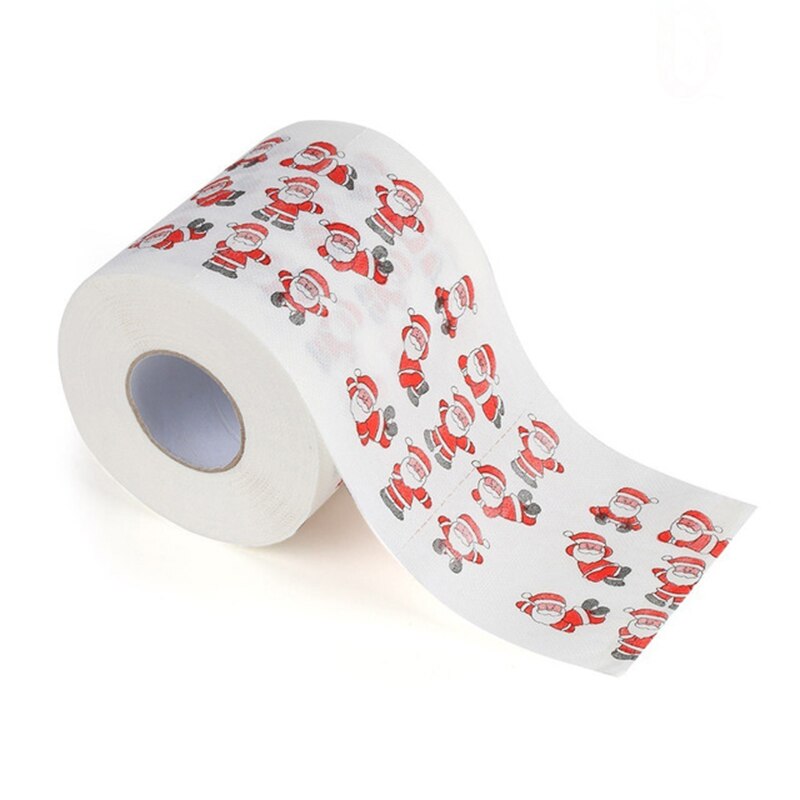 Multipurpose Christmas Pattern Floral Roll Paper Merry Christmas Toilet Paper Printing Household Goods Year decorations: D