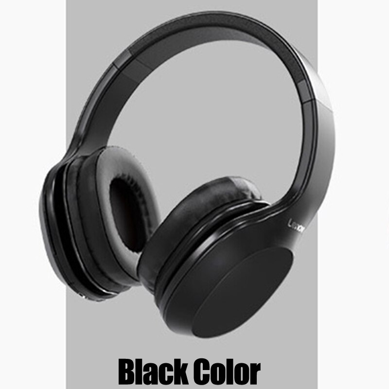 Original Lenovo HD100 Headphone Bluetooth 5.0 Long Battery Wireless with Mic Smart Noise Reduction for PC Android IOS Phone: Lenovo HD100 Black