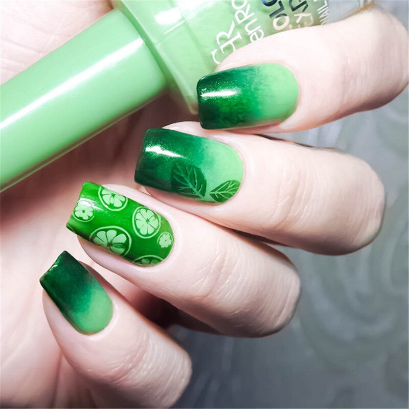 1 Pc Geboren Pretty 12*6Cm Rechthoek Nail Stempelen Template Leaf Tree Nail Stempel Plaat Image Plate BP-L047