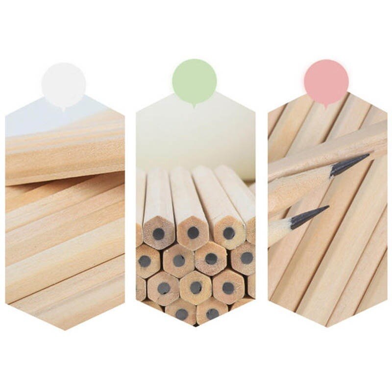 10pcs/ Lot Eco-friendly Natural Wood Pencil Black Non-toxic Standard HB Pencil Stationery Sketch Pencil Office School Supplies