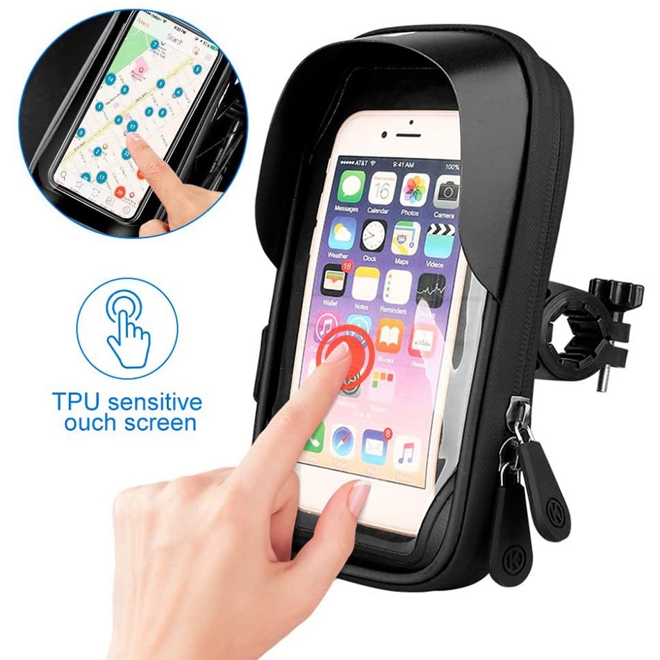 Waterdichte Fiets Motorfiets Telefoon Houder Fiets Telefoon Touch Screen Zak 6.4Inch Fiets Stuur Houder Voor Iphone 12Pro Samsung