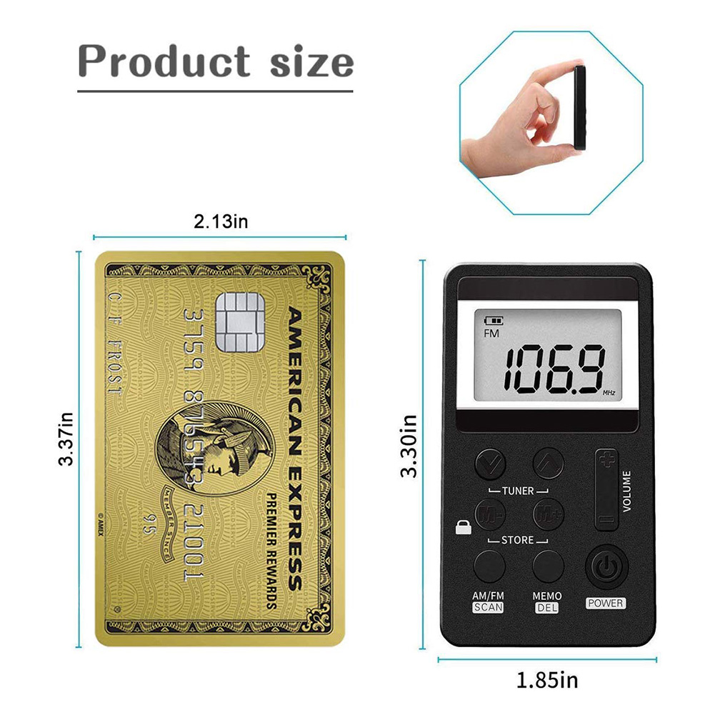 Rádio digital com tela lcd universal am fm receptor estéreo de 2 bandas com fones de ouvido de alta fidelidade bateria recarregável rádio de bolso portátil