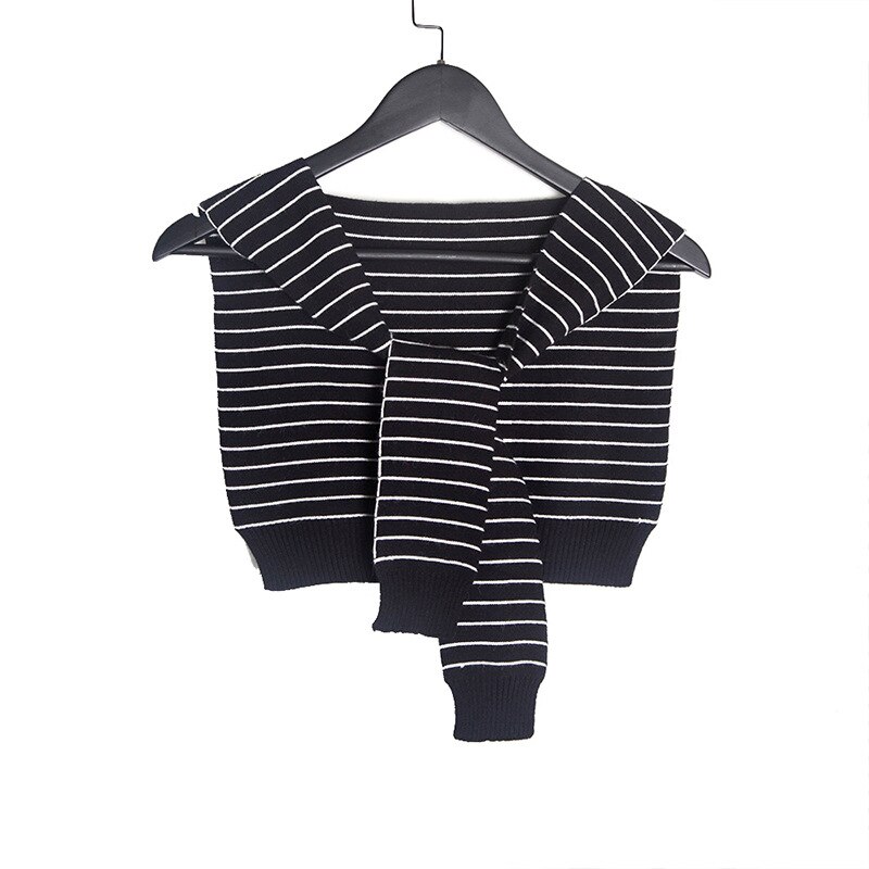 Automne hiver femmes noué faux col châle filles tricoté couleur unie petite Cape chauffe épaules écharpe en cachemire: Lavande