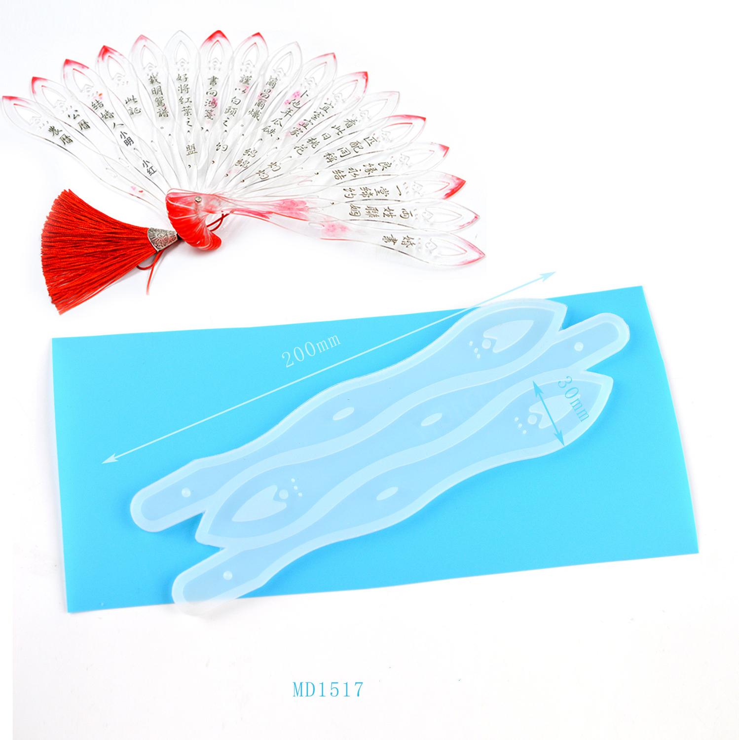 1pc- waaier siliconen mal diy handgemaakte kristallijm epoxy uv-hars mal voor het maken van sieraden