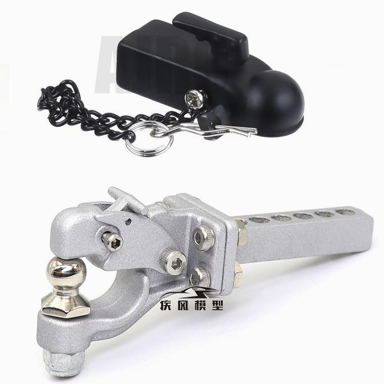 Ajrc rc bil metall dragkrok dragkrok mottagare för 1/10 rc crawler traxxas trx 4 trx -6 g63 axial scx 10ii 90046 d90 uppgraderingsdelar: Tvådelat silver