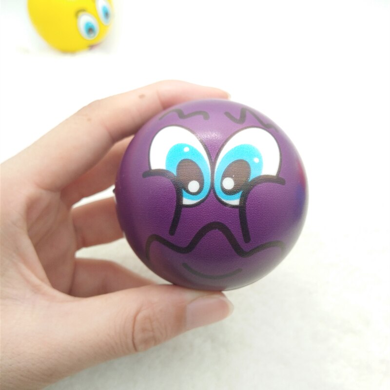 Anti stress boll relief tecknad smiley face pu skum bollar anti stress leksaker för barn pojkar flickor 63mm 6 st
