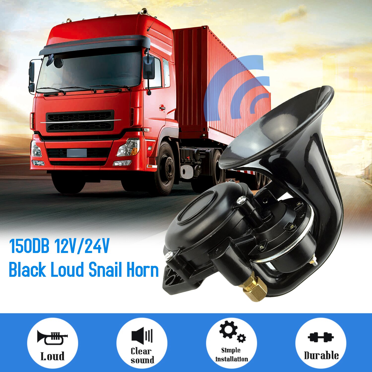 12 V/24 V 120DB Luid Enkele Trompet Slak Luchthoorn Sirene Waterdichte Luidspreker Universele Voor Auto Vrachtwagen bus Van