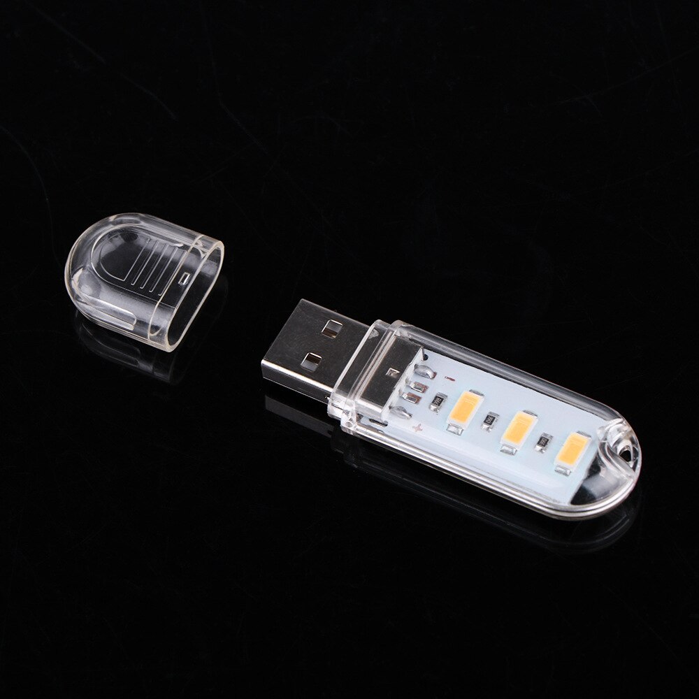 Portable Mini USB Sleep Light DC 5V Book Lights Laptop Power Bank Powered 3 LEDs Lamp Luminous Light