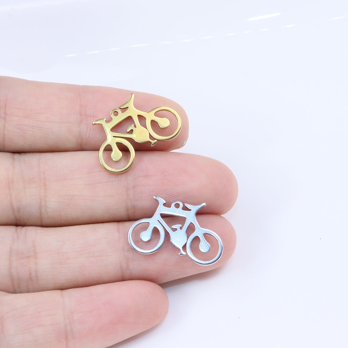 10 stk 20*13mm engros cykel charms i rustfrit stål vedhæng gør-det-selv halskæde armbånd, der ikke falmer farveløst