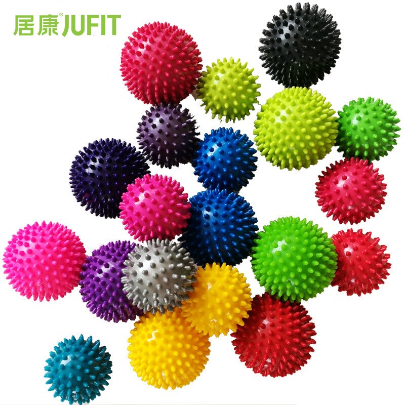 JUFIT 7.5CM/9.5CM PVC Massage Acupoint Grip Ball Point Nail Fascia Yoga BalL Body Building Ball Hedgehog Ball