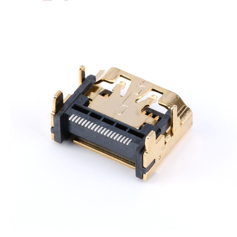 10Pcs/5Pcs Hdmi-Compatibel Vrouwelijke Jack/Socket Connector 19PIN 19 P Haakse Smt Smd 90 Graden Vergulde Hd 19 Pin