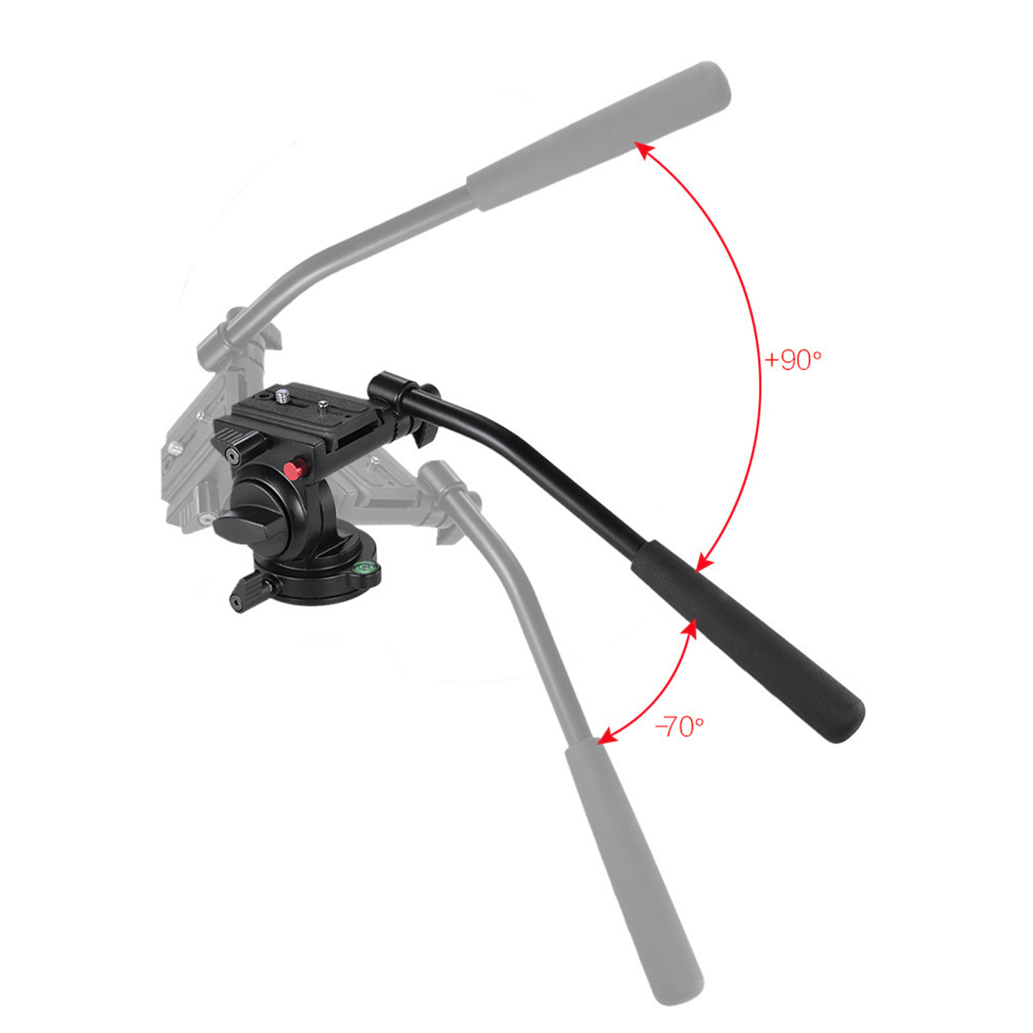 Hydraulic Tripod Head Smooth Damping Gimbal Handle Mount Video Head For Tripod Monopod Holder Stand SLR DSLR