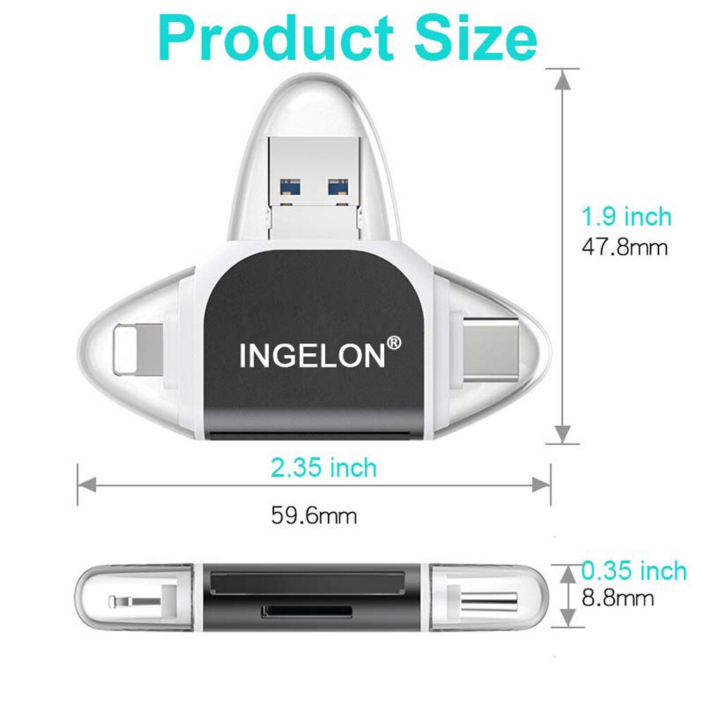 Ingelon SD Card reader xqd lector tarjetas idragon Cardreader laptop accessories Plus micro sd 16GB kart okuyucu USB OTG Adapter
