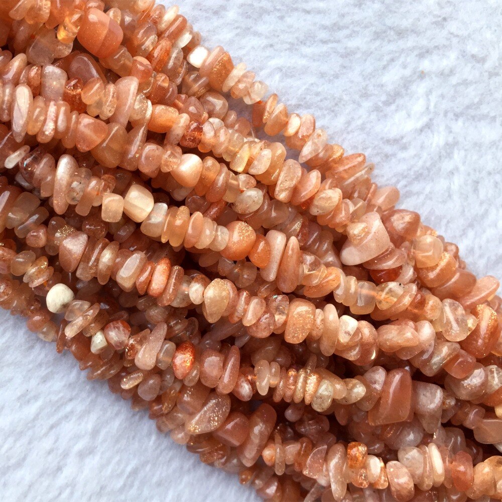 Natural Genuine Orange Gold Sanidine Sunstone Nugget Chip Loose Beads Fit Jewelry 3x8mm 15"