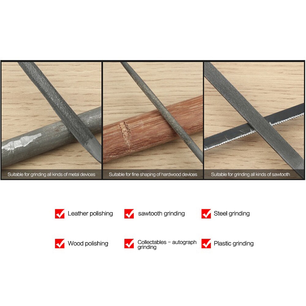5Pcs Needle File Set For Jeweler Wood Carving Craft Metal Glass Stone 3 Sizes LS'D Tool