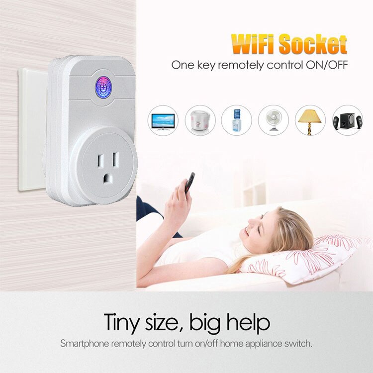 SW1 10A Wifi Wireless Switch US plug socket english home Automation Remote Control support iPhone Android Smartphones APP
