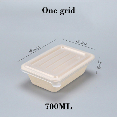 10 PCS Bento Box Eco-Friendly Lunch Box Food Container Disposable Pulp Microwavable Dinnerware Home Healthy Material Lunch Box: One grid F / 10Pcs