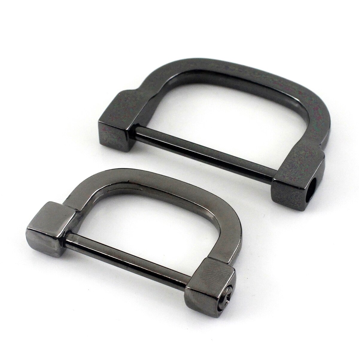 1 x metalen 2 maten d-ring sluiting gesp sleutelhanger ring haak schroef pin verbinding connector tas riem sluiting lederbewerking onderdelen: Groot formaat / Pistool zwart