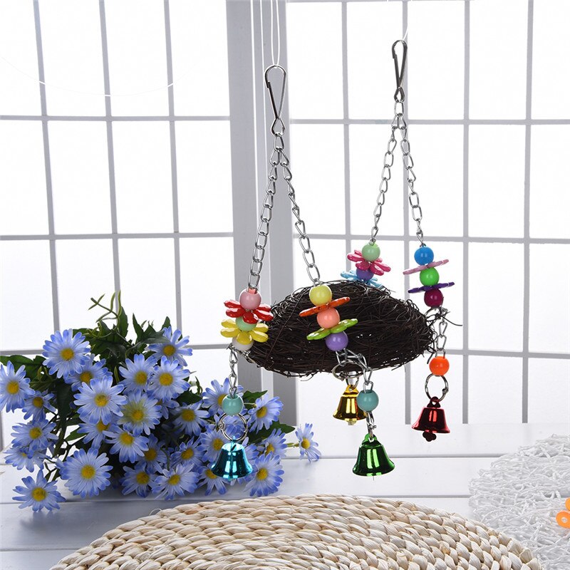 Handcraft Bird's Nest Toys For Birds Parrots To Play Bite Climb Bird Swing Toys