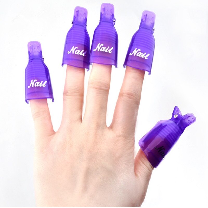 Mode 10 stks Nagellak Remover Accessoires Make Up Beauty Plastic Nail Art Soak Off Clips UV Gel Polish remover Wrap Tool
