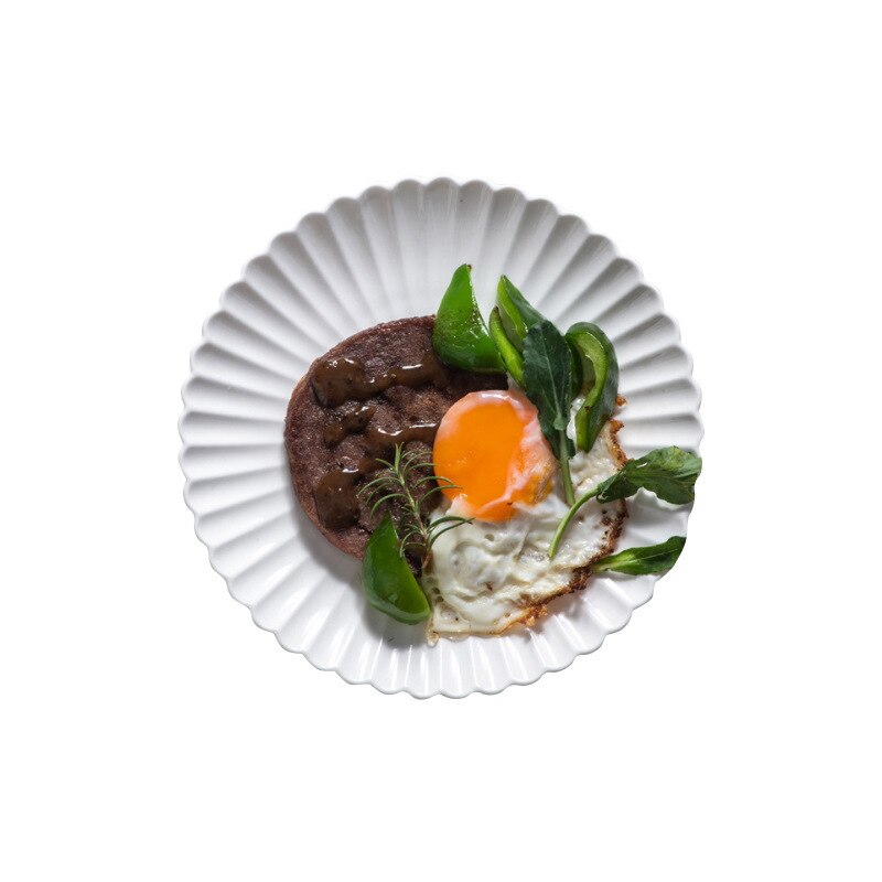 European white plate ceramic plate flat bottom round steak plate Western restaurant tableware cake pizza customization: Dark Khaki