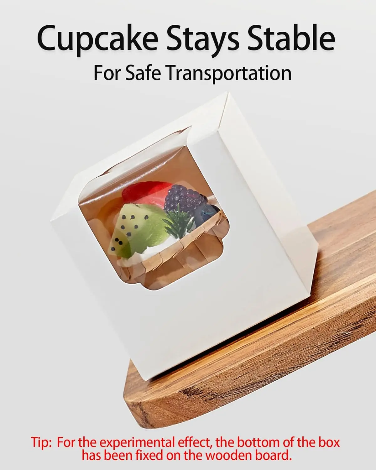 10/20/30 stk. hvide, enkelte cupcakeæsker af papir med indsats og klart vindue, foldbare individuelle cupcakebeholdere til muffinsfest