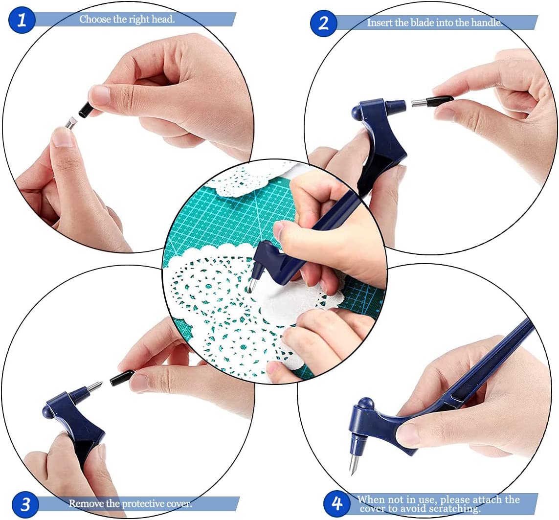 DIY Craft Snijgereedschappen Houtsnijwerk Cut Pen Art Craft Tool met 360-staal roterend mes Veiligheidssnijder Papier