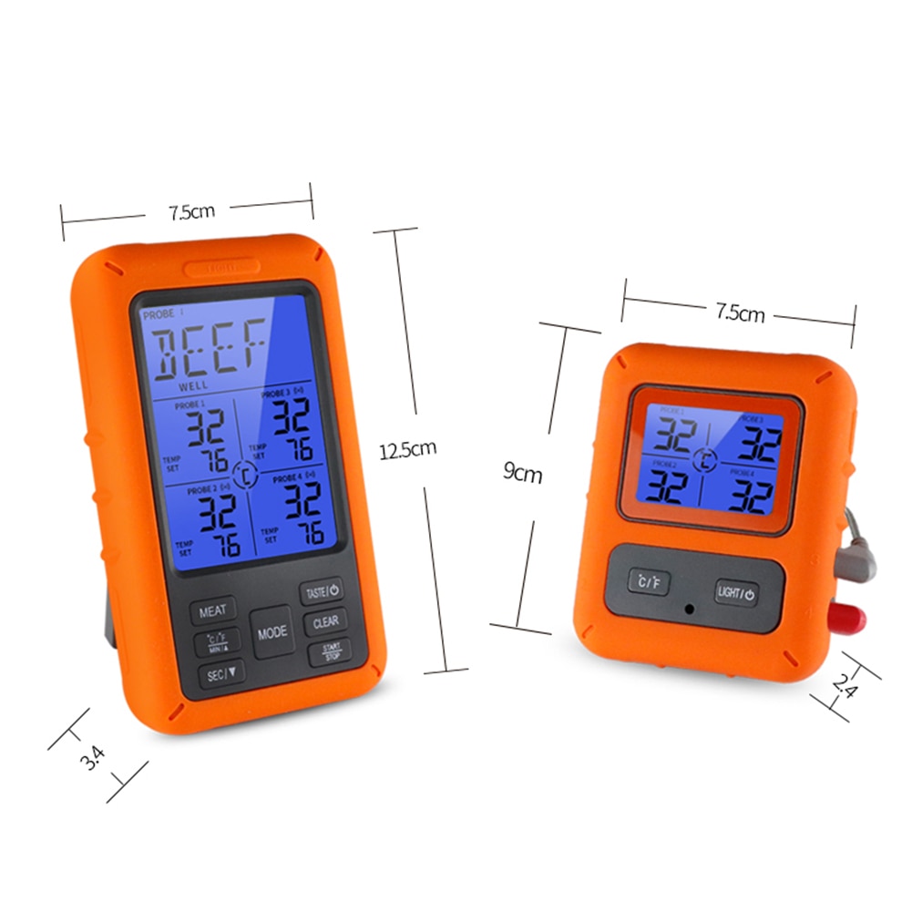 TS-TP40 Draadloze Elektronische Digitale Display Backlight Voedsel Koken Bbq Oven Vlees Grill Thermometer Timer Alarm
