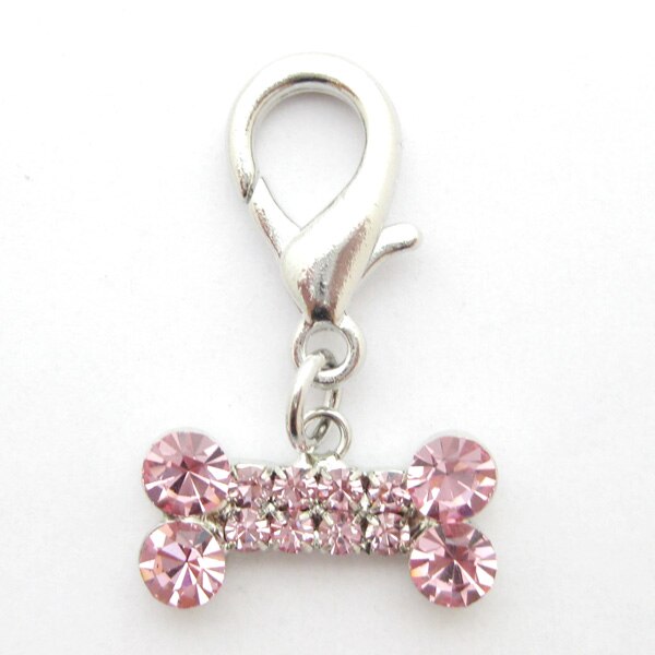 Kæledyrshund rhinestones ben charme vedhæng kat hvalp smykker halsbånd charme 2 farver